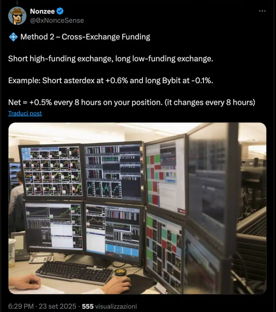 arbitraggio cross exchange