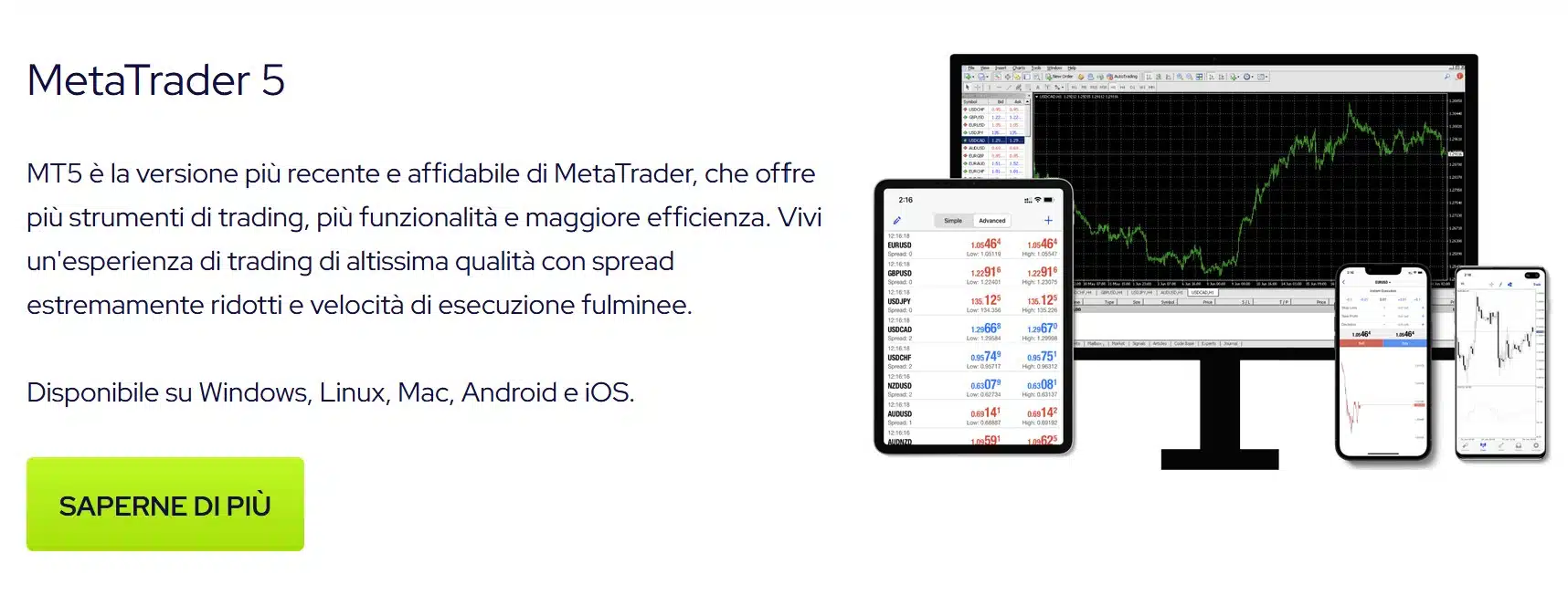 MetaTrader 5 su Global Prime
