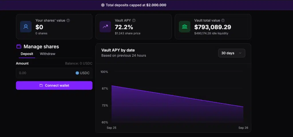 Vault deposito lending