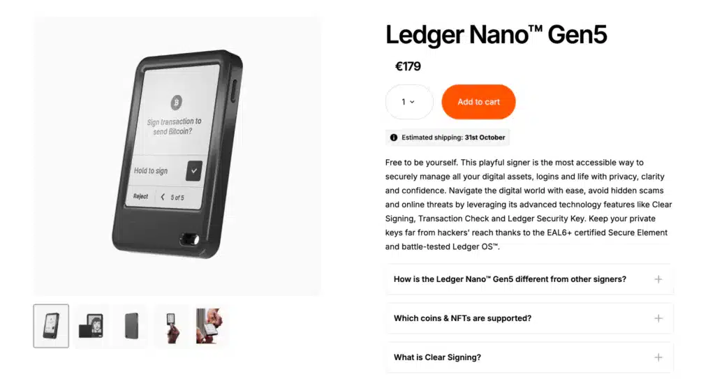 Ledger hardware wallet