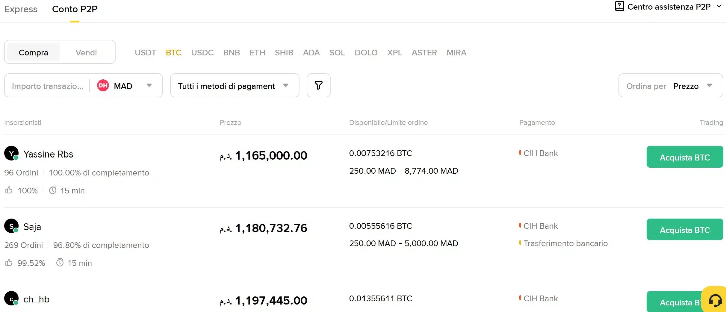 Binance P2P exchange