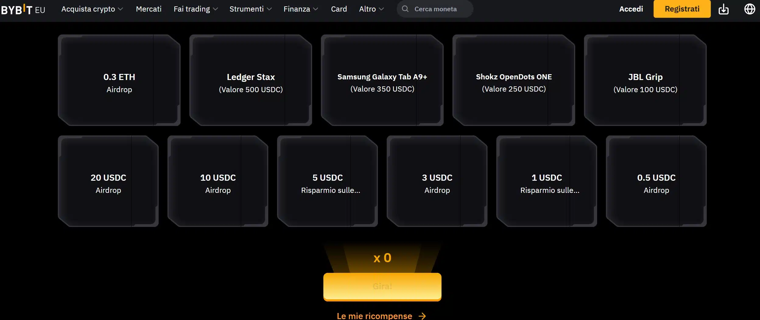 Bybit promo estrazione fortunata - ricompense e premi