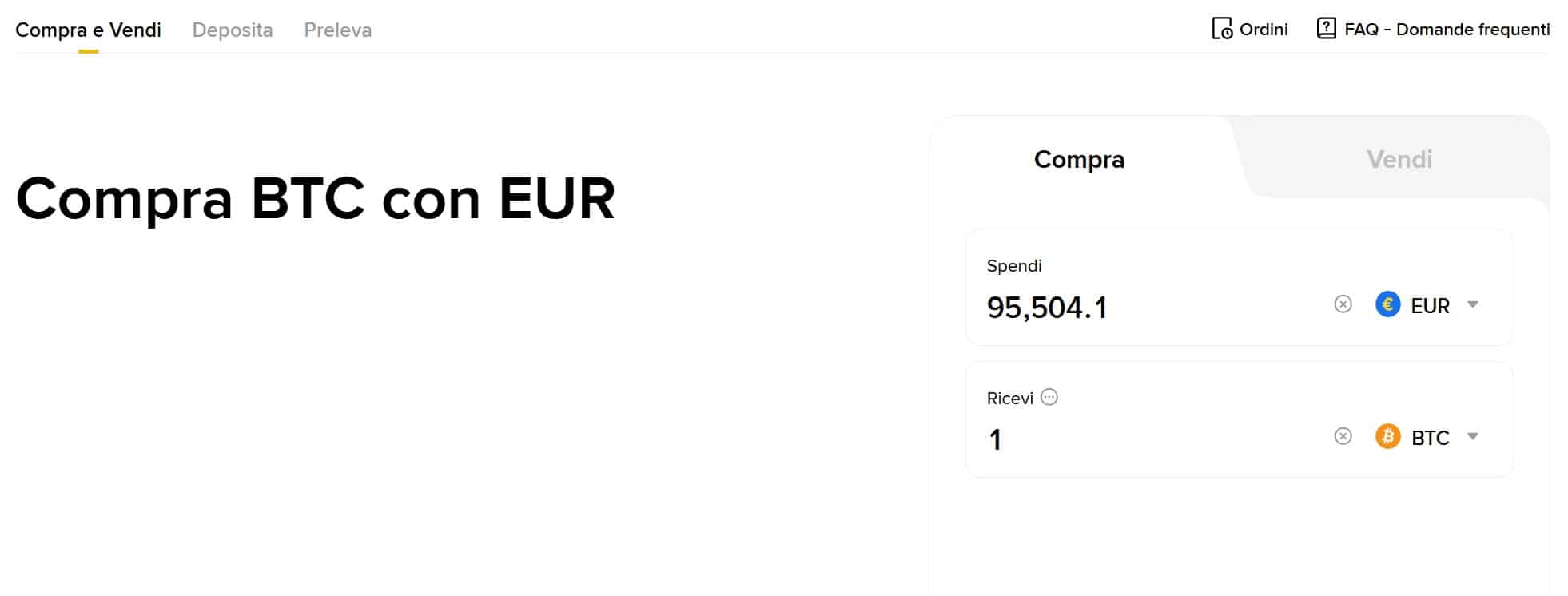Comprare criptovalute su Binance - acquisto diretto e immediato