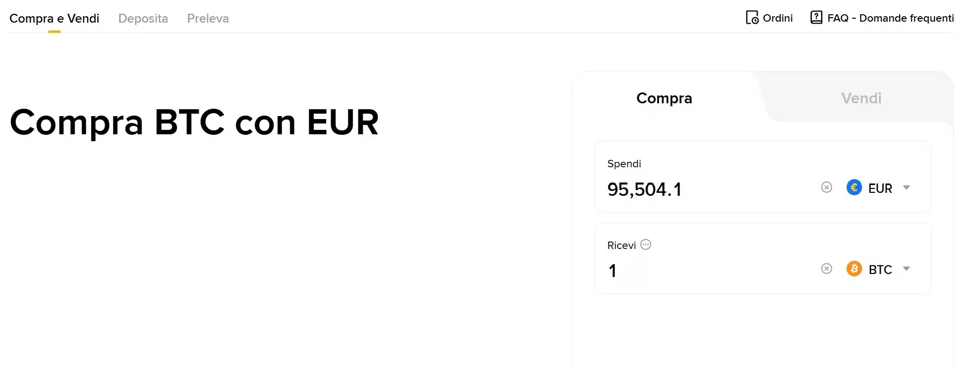 Comprare criptovalute su Binance - acquisto diretto e immediato