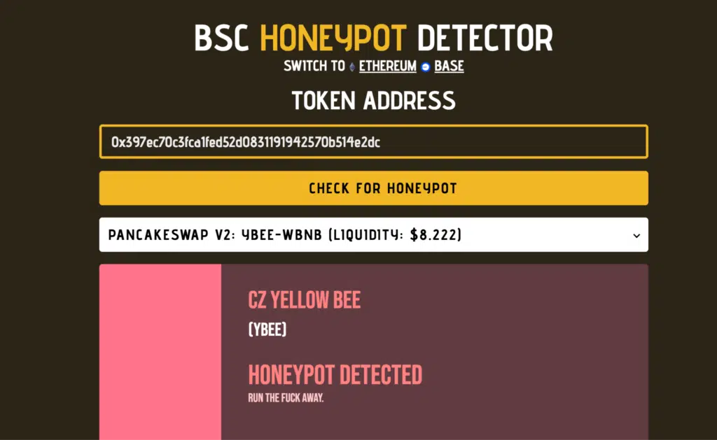 Honeypot bnb
