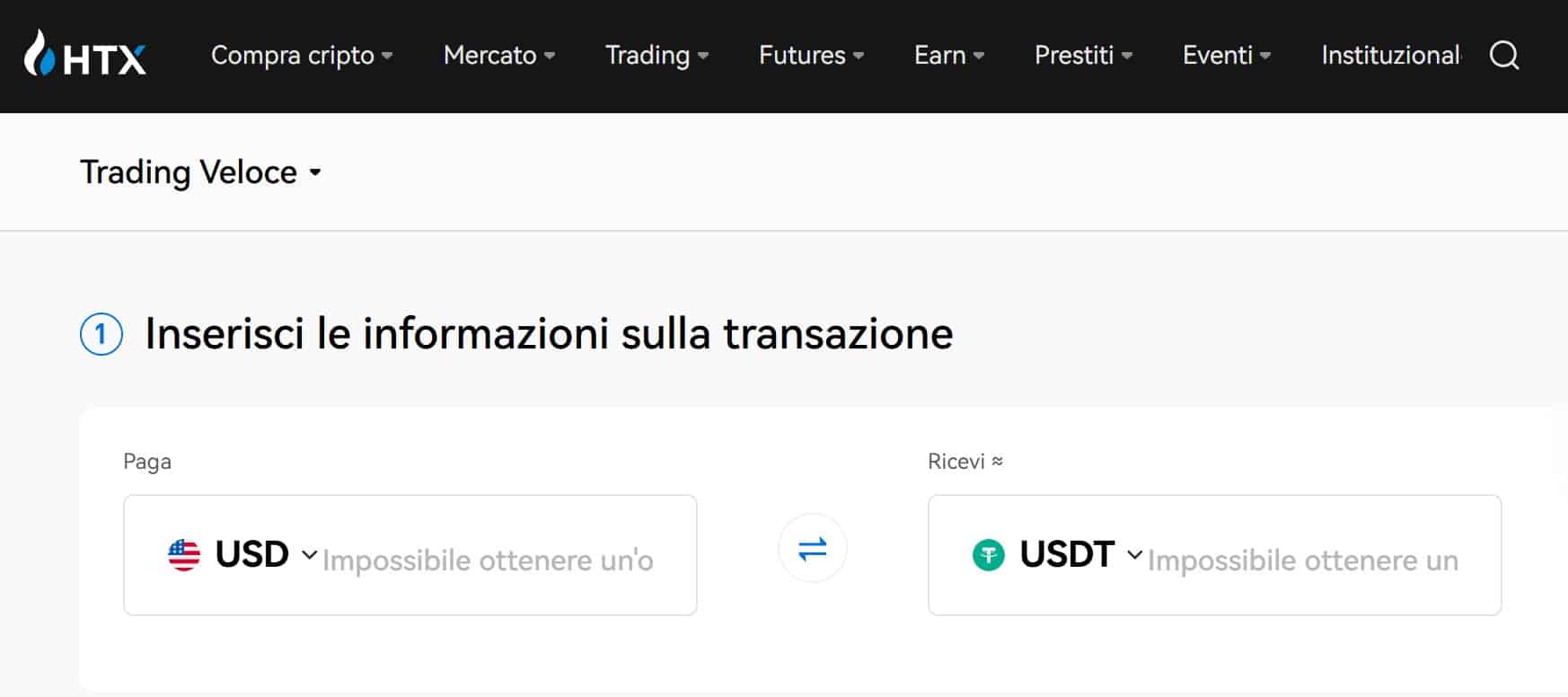 HTX - piattaforma acquisto rapido