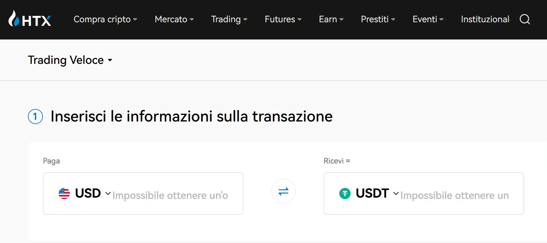 HTX - piattaforma acquisto rapido