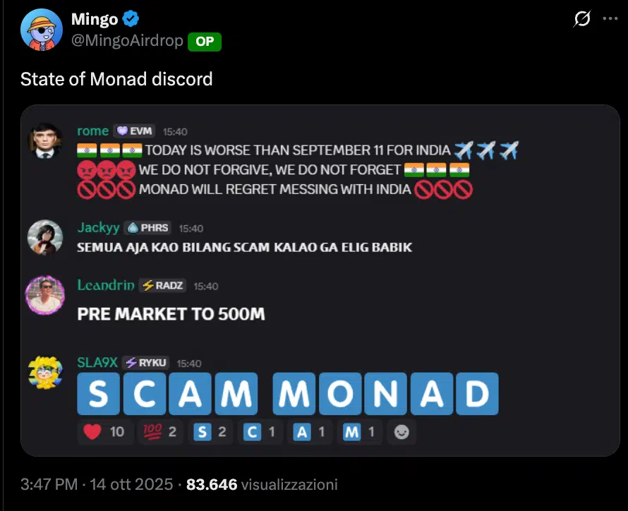 Monad discord shitstorm