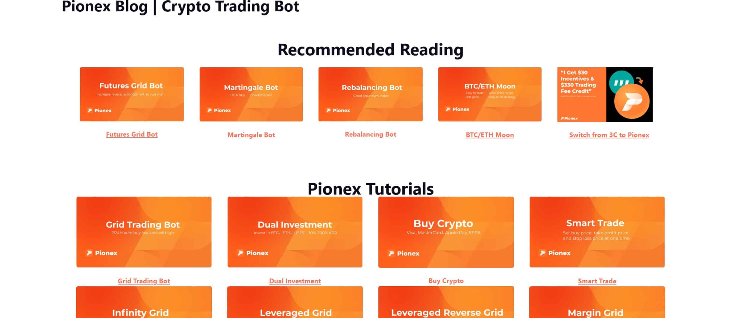 Pionex Lear - formazione su crypto