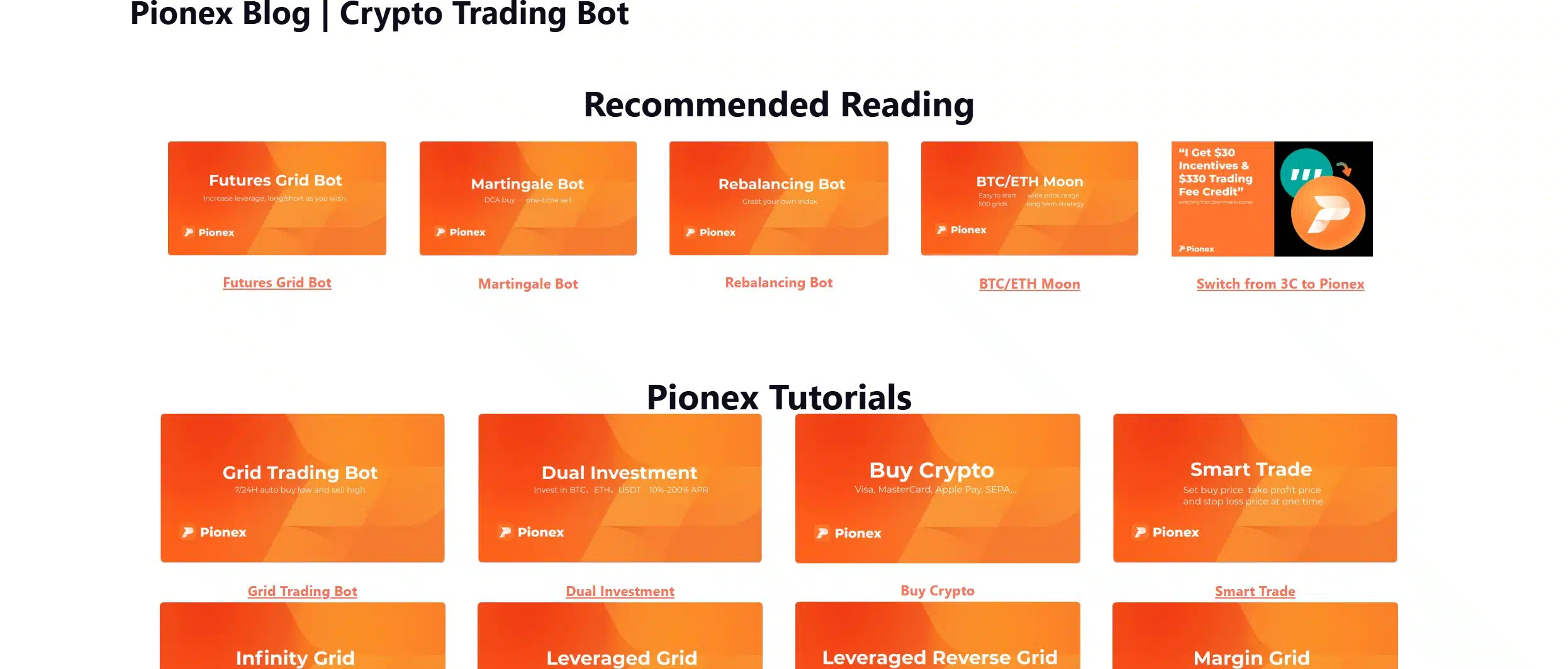 Pionex Lear - formazione su crypto