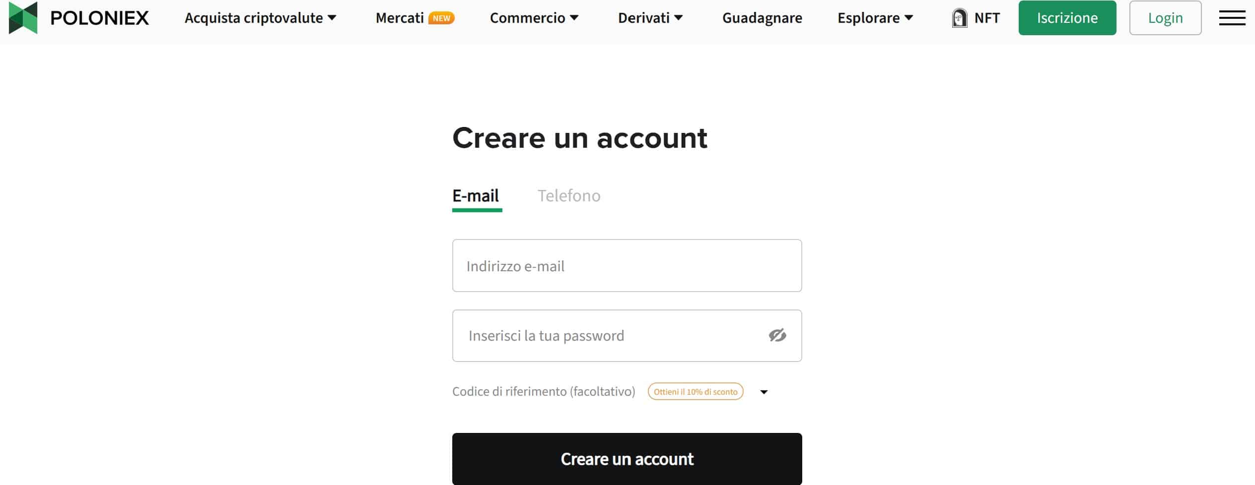 Poloniex registrazione