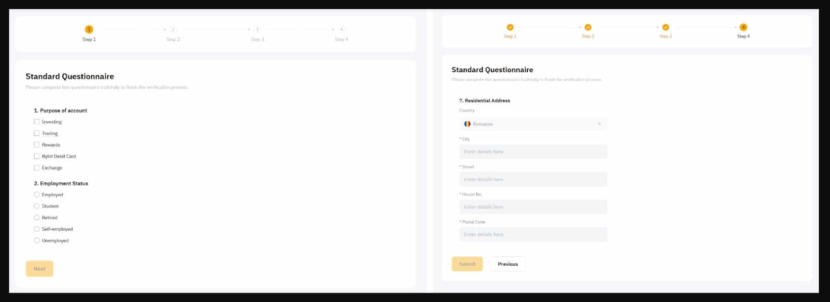 Questionario Standard - Bybit KYC