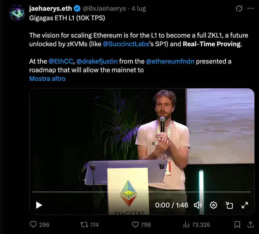 real time proving Ethereum