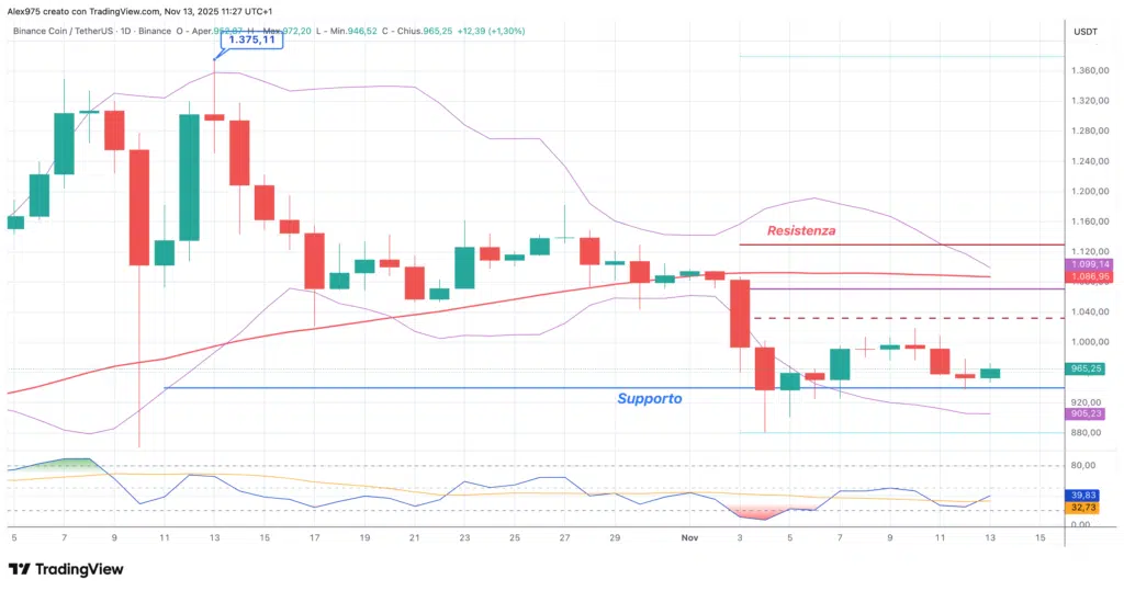 Binance Coin (BNB) - daily 13 novembre 2025