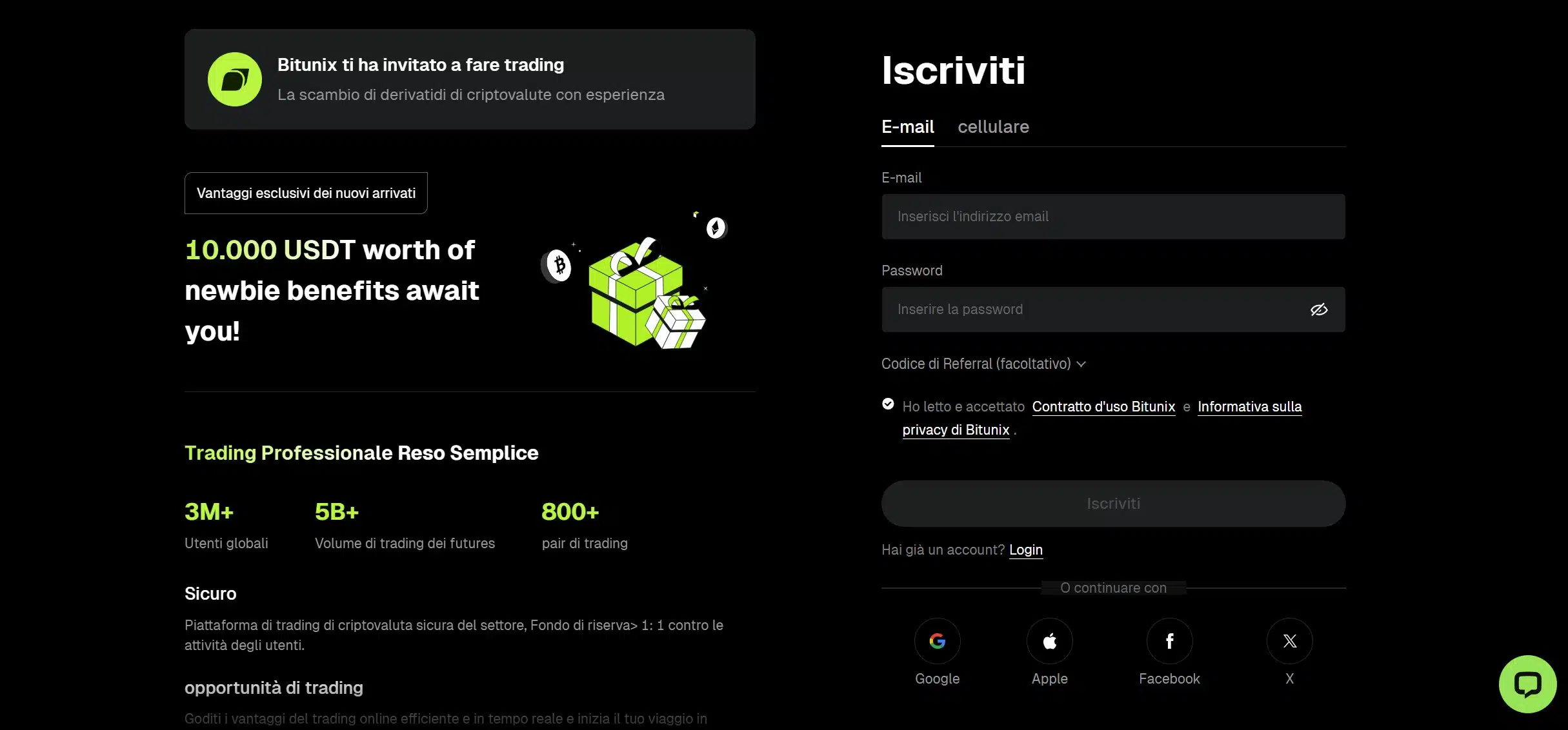 Bitunix Bonus - registrazione