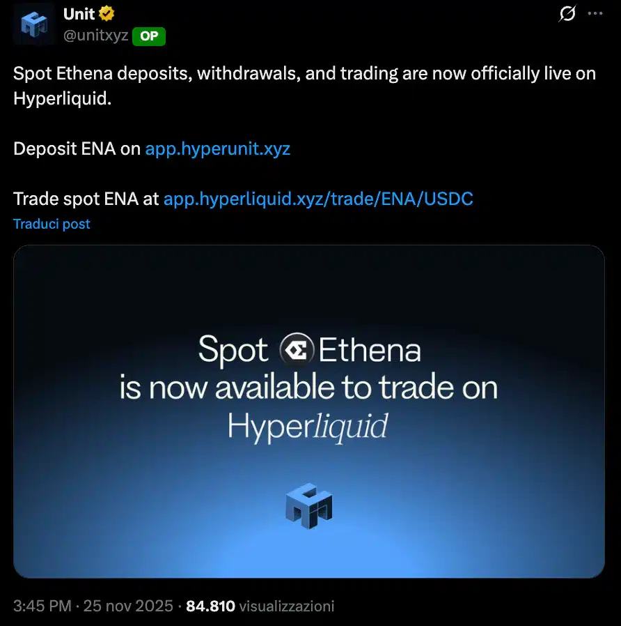 ENA listing