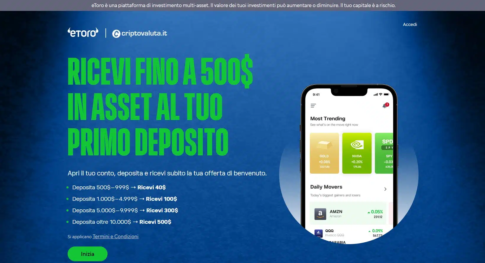 eToro bonus - nuove criptovalute listate