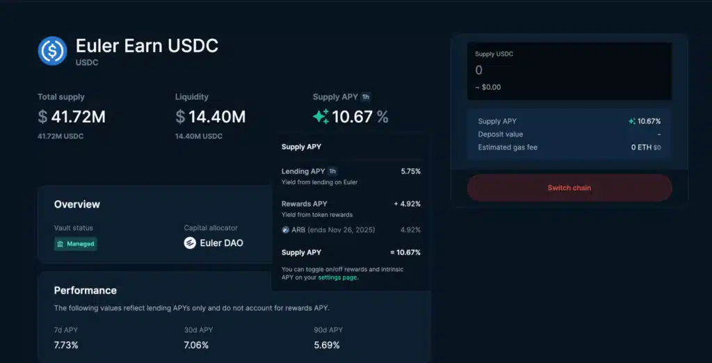 Euler stablecoin USDC