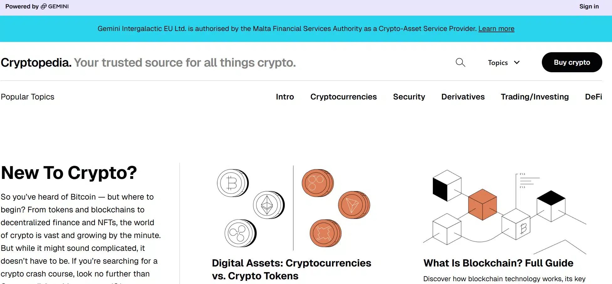 Gemini Exchange - Learn
