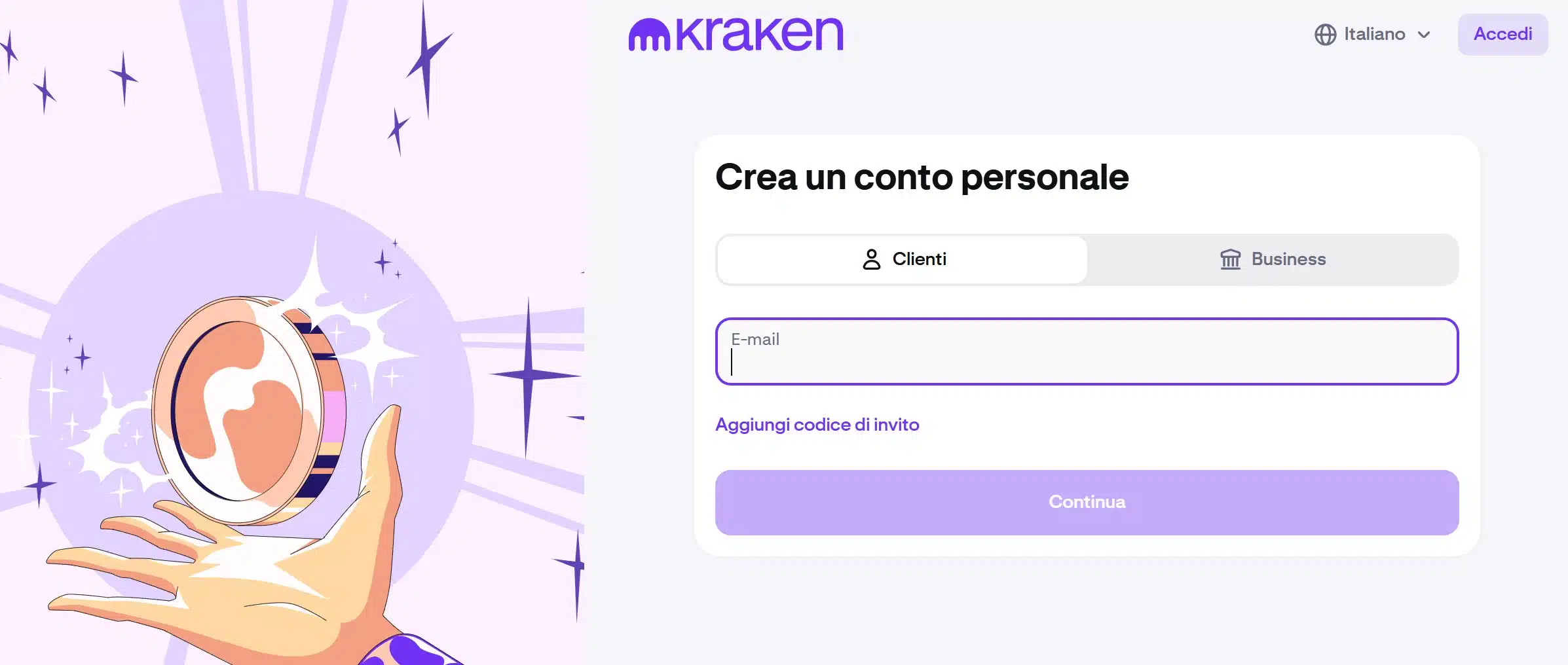 Kraken xStocks registrazione