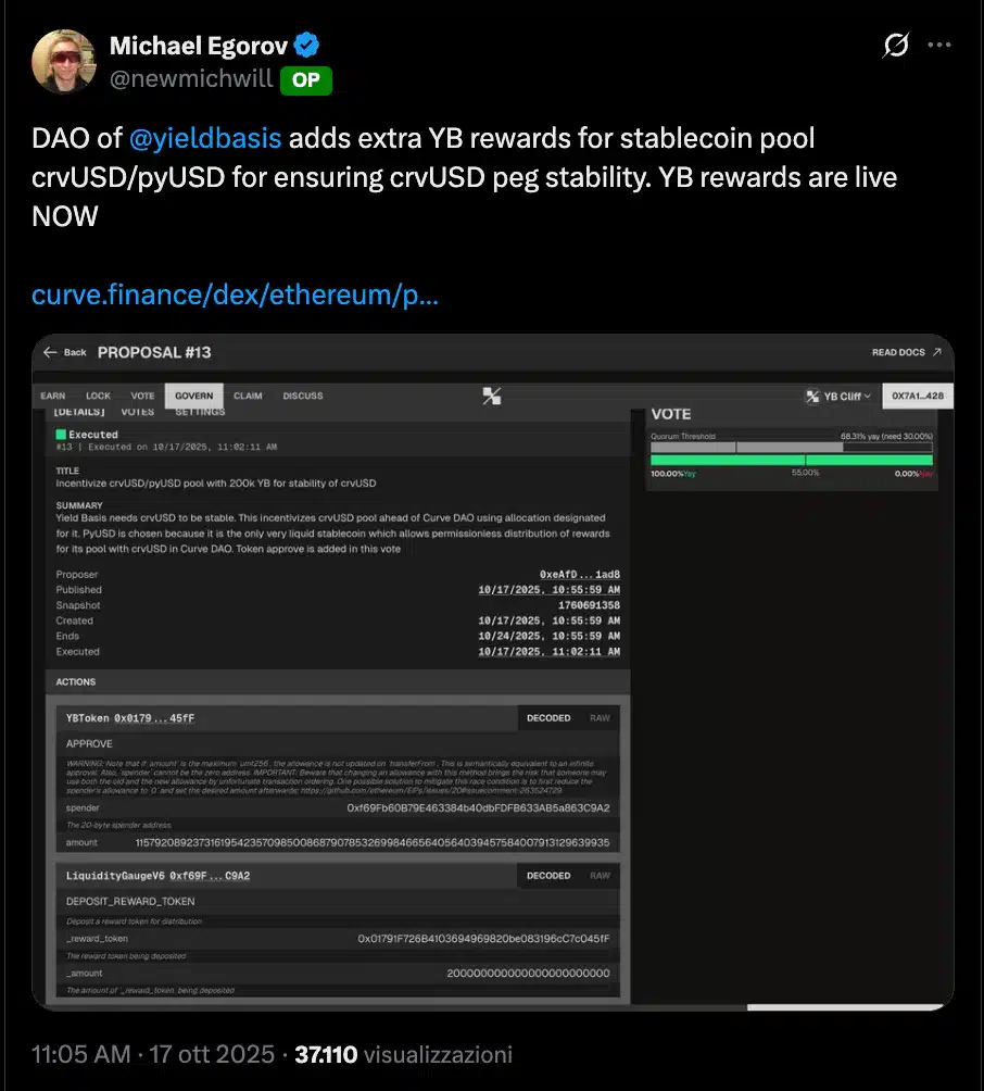 Yieldbasis crvusd stablecoin