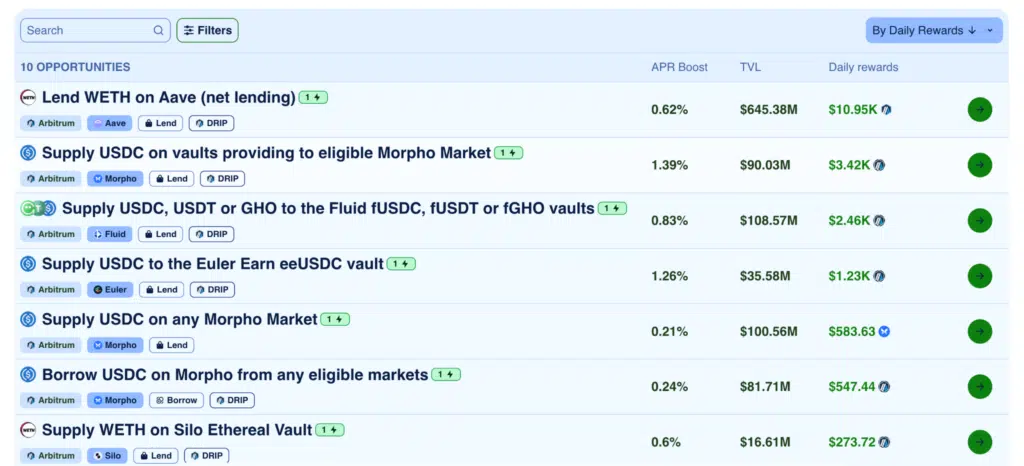 campagne DRIP Arbitrum