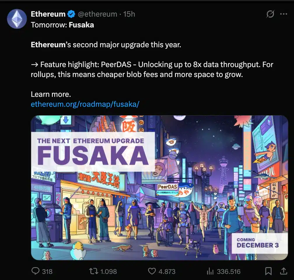 Fusaka aggiornamento