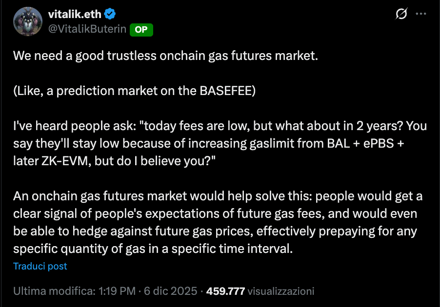Idea Vitalik futures market