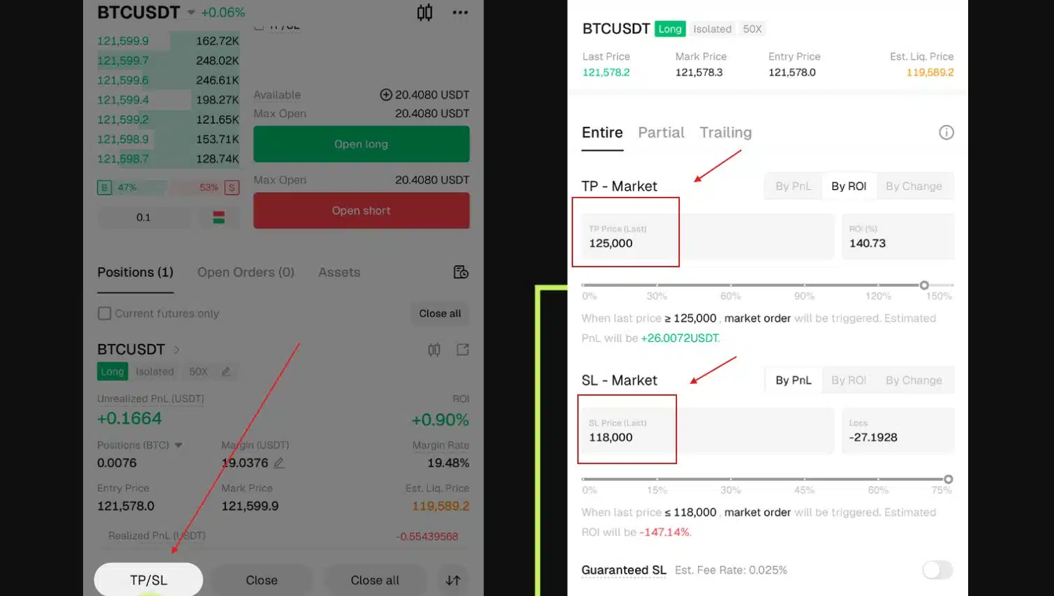 Gestione posizioni Bitunix Futures