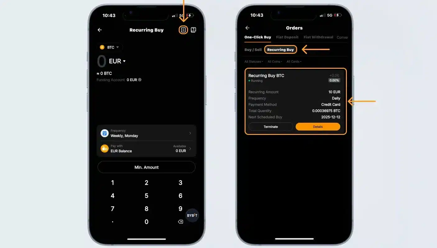 Come gestire i piani di acquisto ricorrenti crypto su Bybit EU