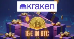 Kraken bonus 15€ in BTC