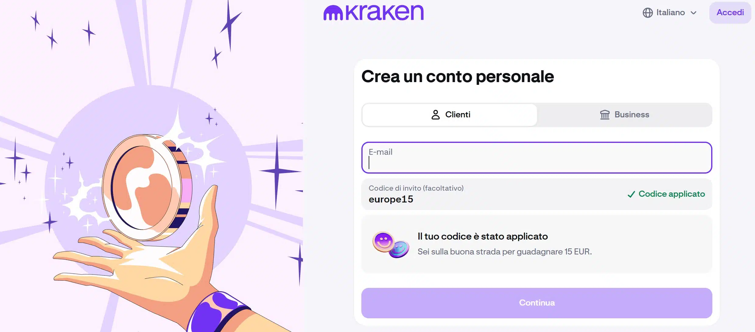 Migliori bonus Bitcoin e crypto - Kraken