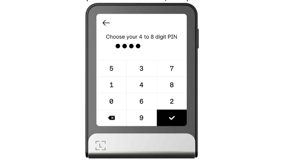 Scelta del PIN su Ledger Flex