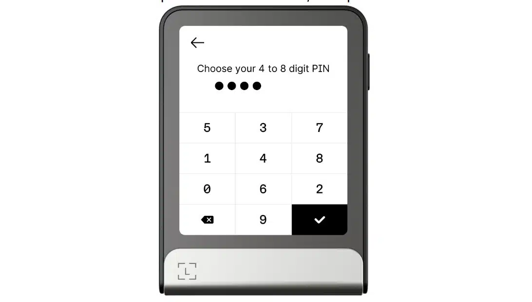 Scelta del PIN su Ledger Flex