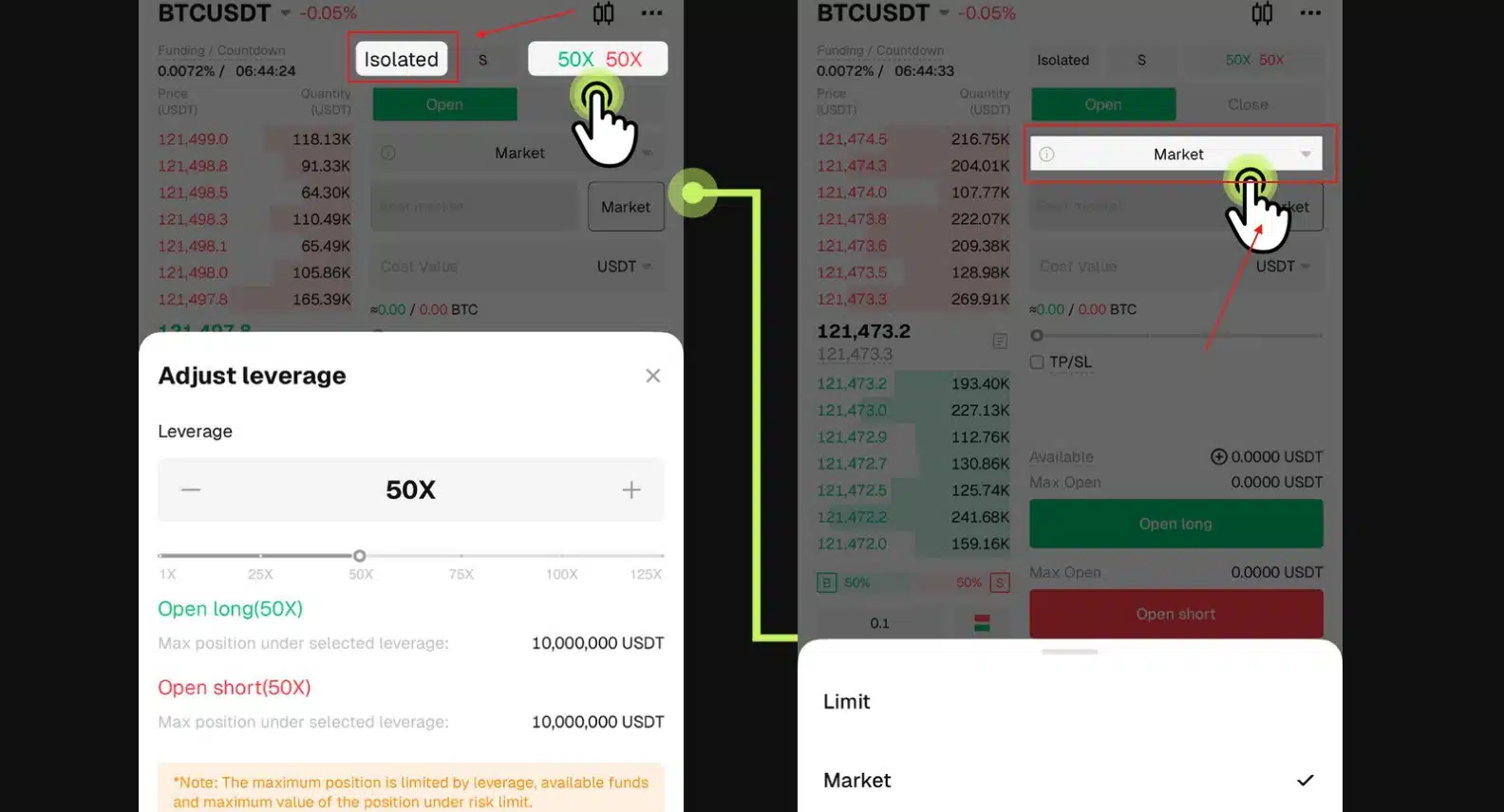 Settaggio ordine Bitunix Futures