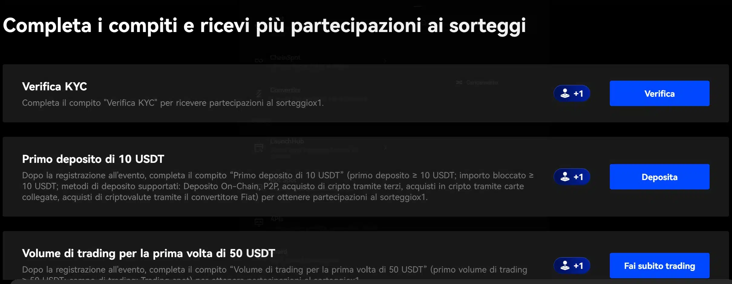 Sorteggi campagna BingX promo