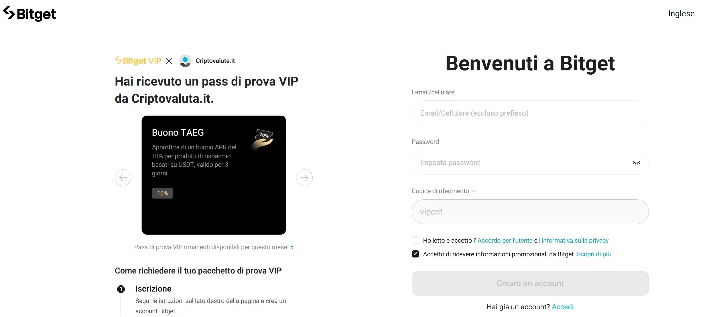 Bitget Bonus tra i migliori bonus criptovalute