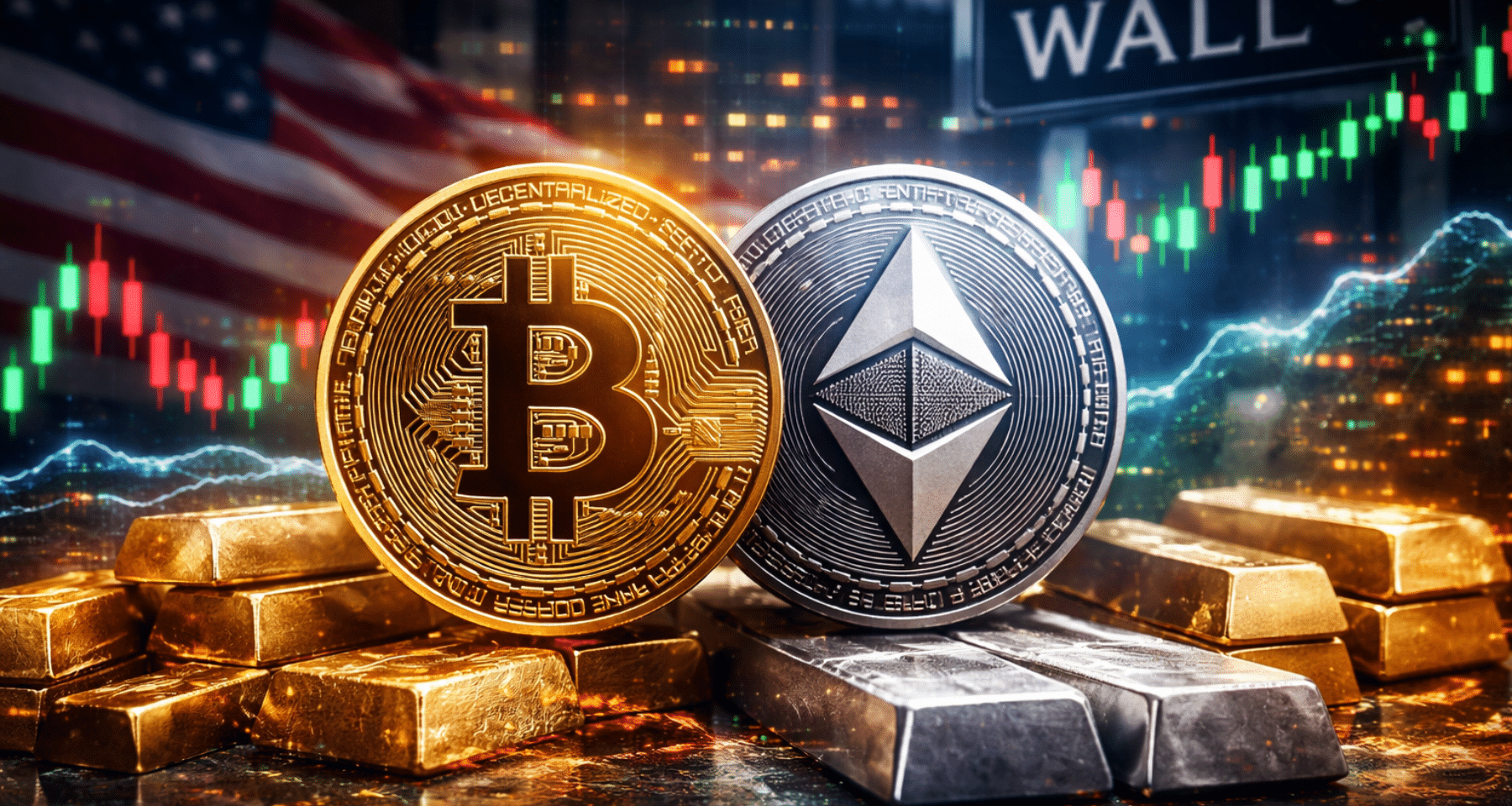 Wall Street corregge, Bitcoin ed Ethereum in rosso | Festa finita per le crypto? [Analisi]