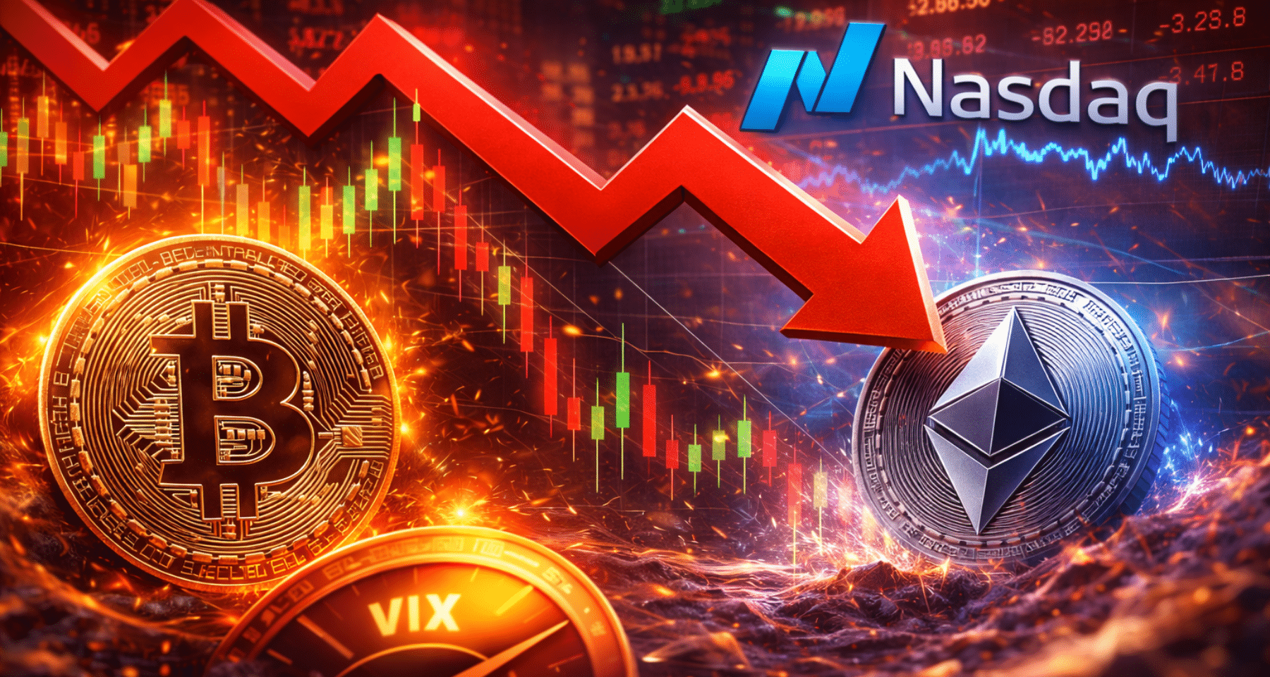 Crollo Bitcoin: test del supporto chiave | Indici azionari giù con record di oro e argento [Analisi]