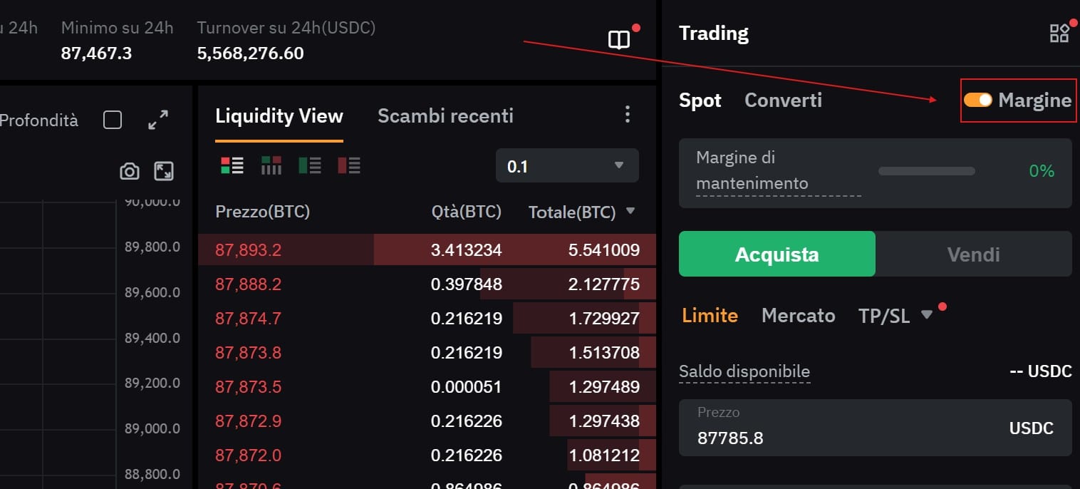 Attivazione - disattivazione Margin Trading Spot Bybit