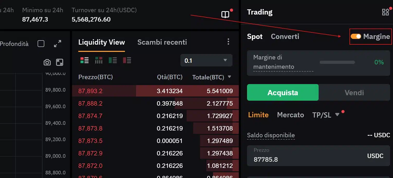 Attivazione - disattivazione Margin Trading Spot Bybit