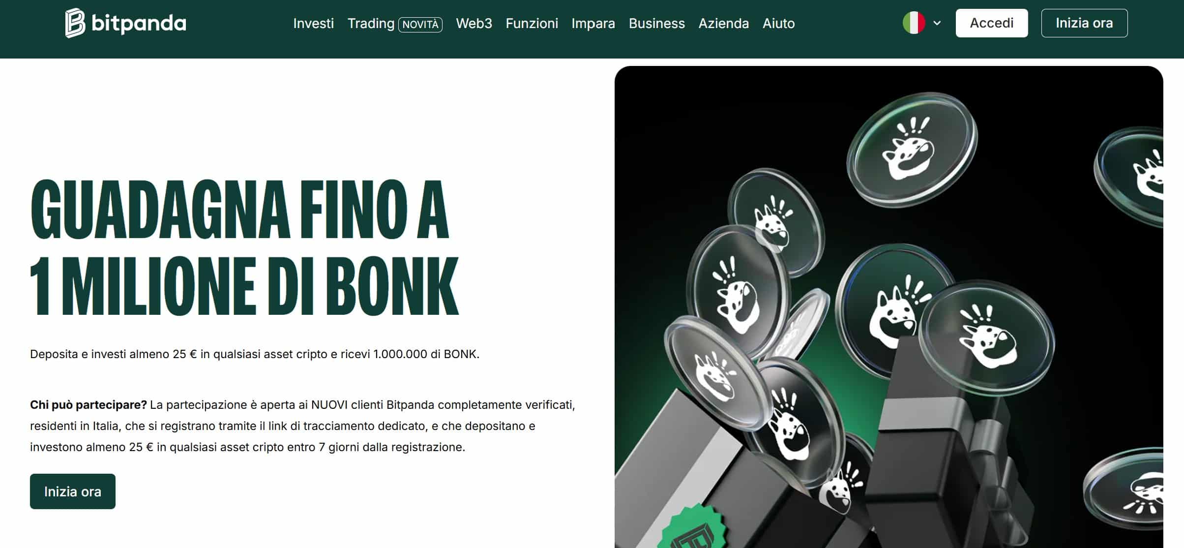 Bitpanda promo - 1 milione di BONK