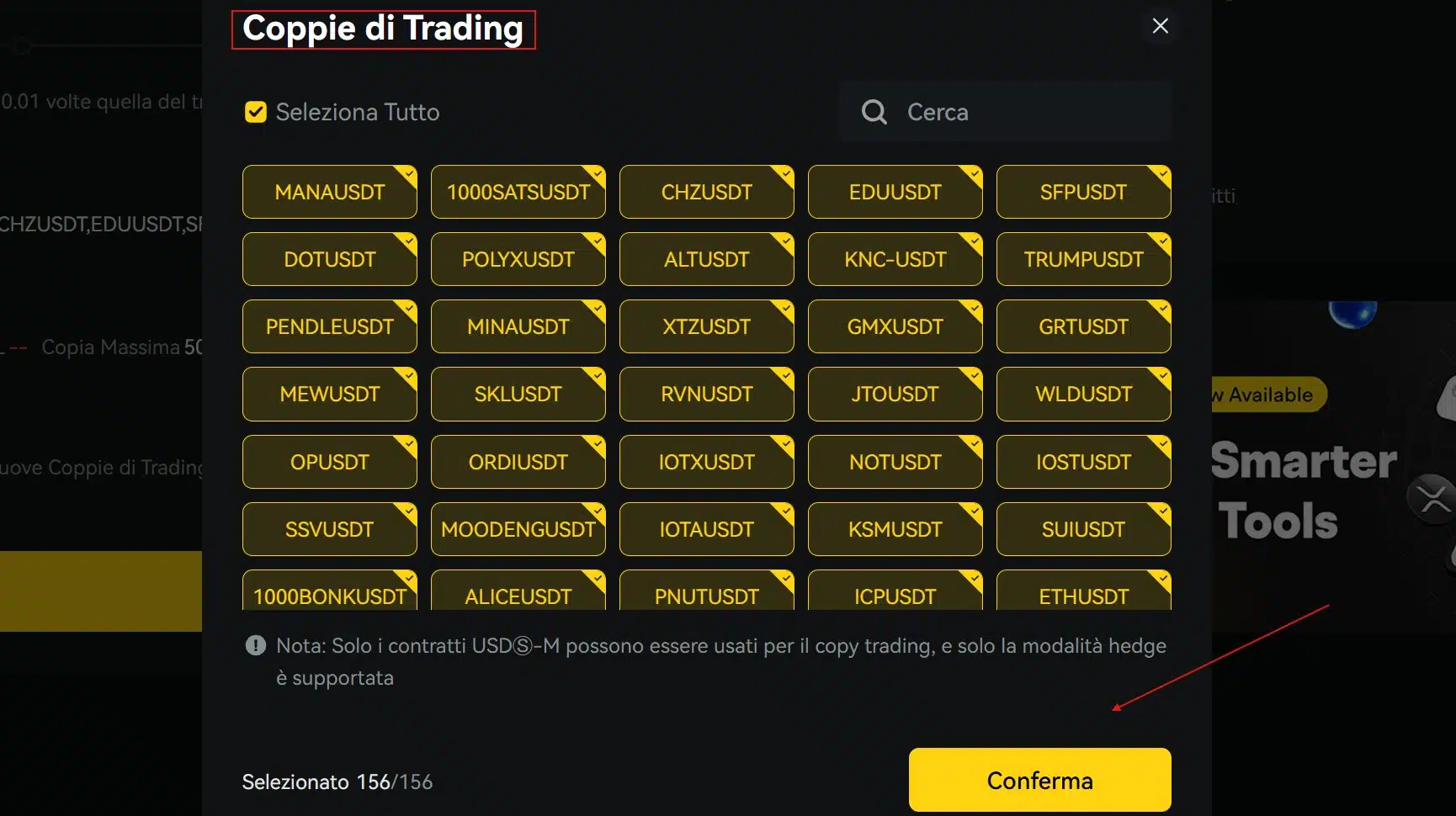 Coppie di trading Diverse Follow BYDFi