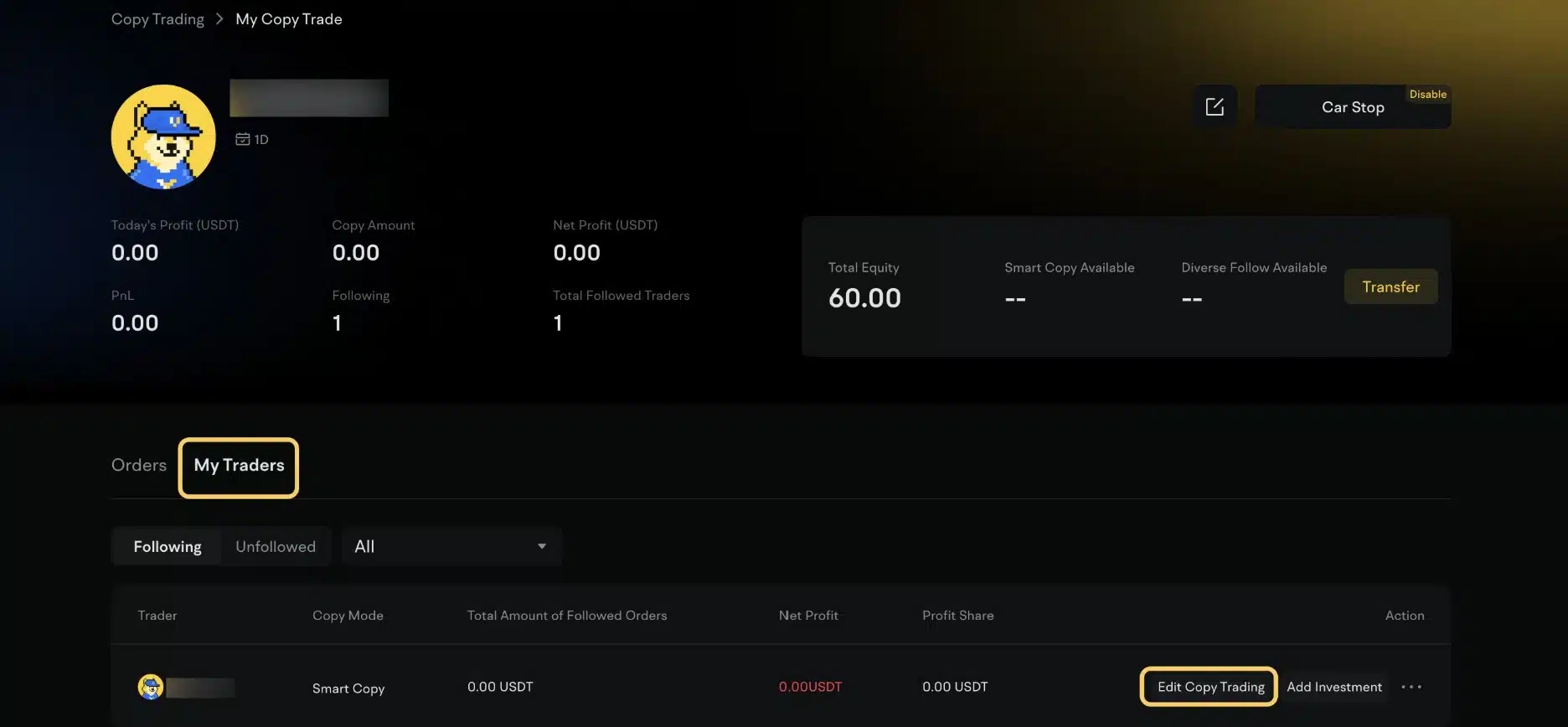 Copy Trading - monitoraggio / modifica posizioni su BYDFi