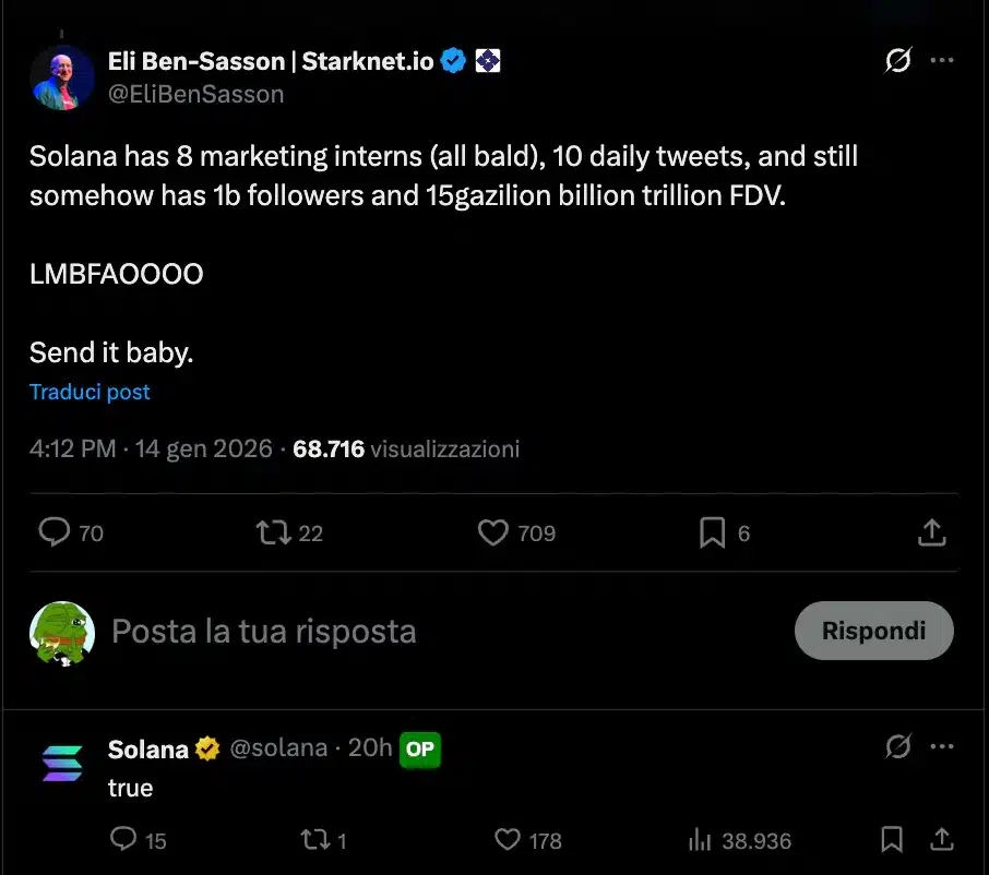 Commento CEO Starknet