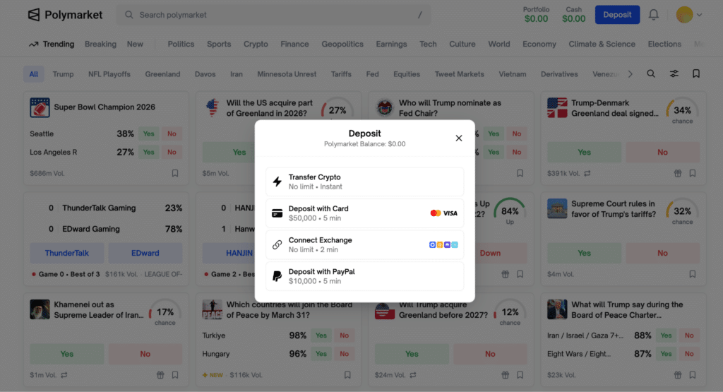 Deposito crypto o fiat