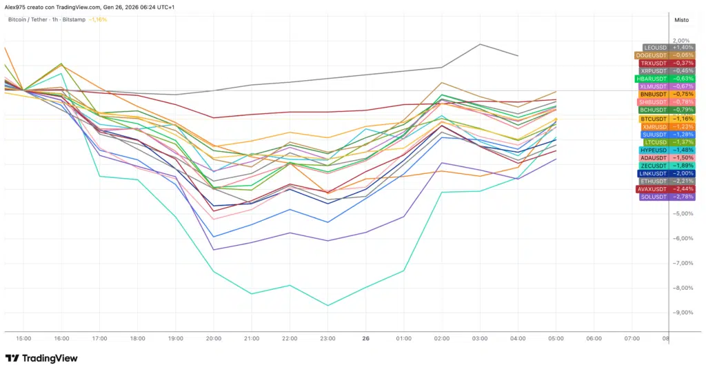Crypto Top 20 - grafico 1H