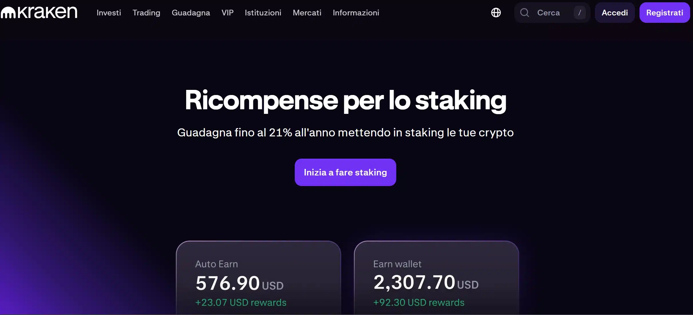 Staking crypto su Kraken