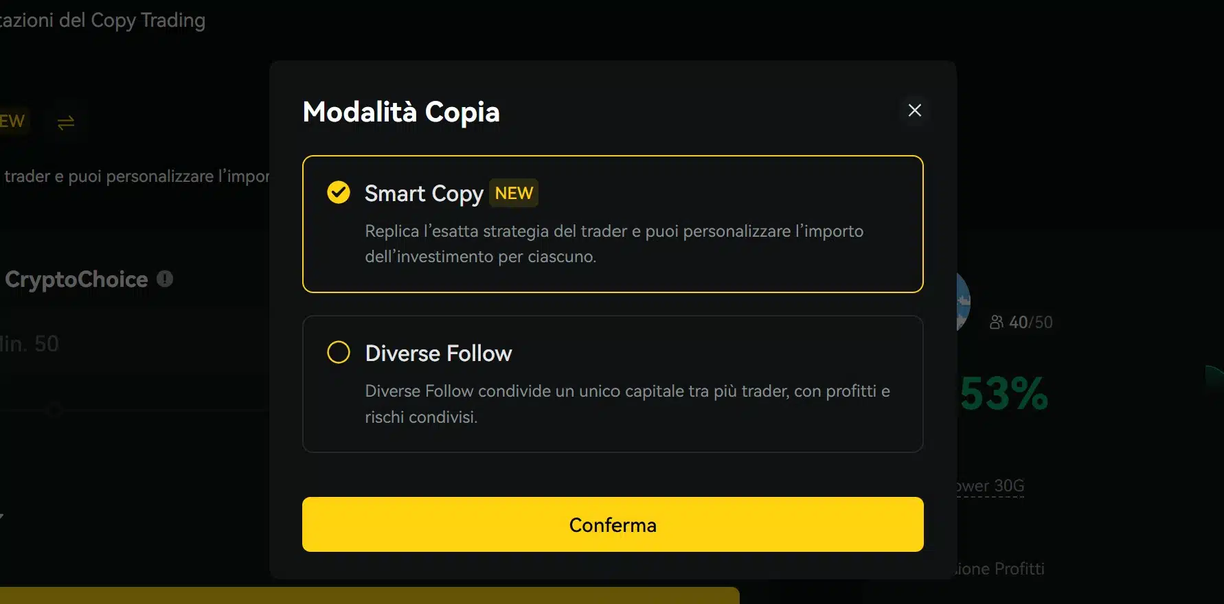 Modalità di Copy Trading