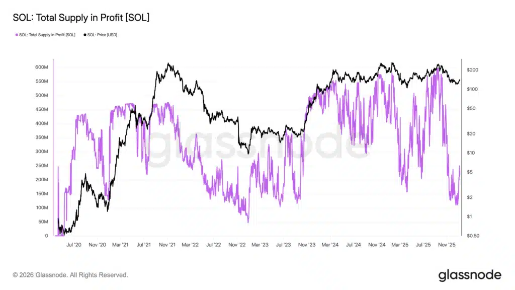 Solana percentuale supply in profitto